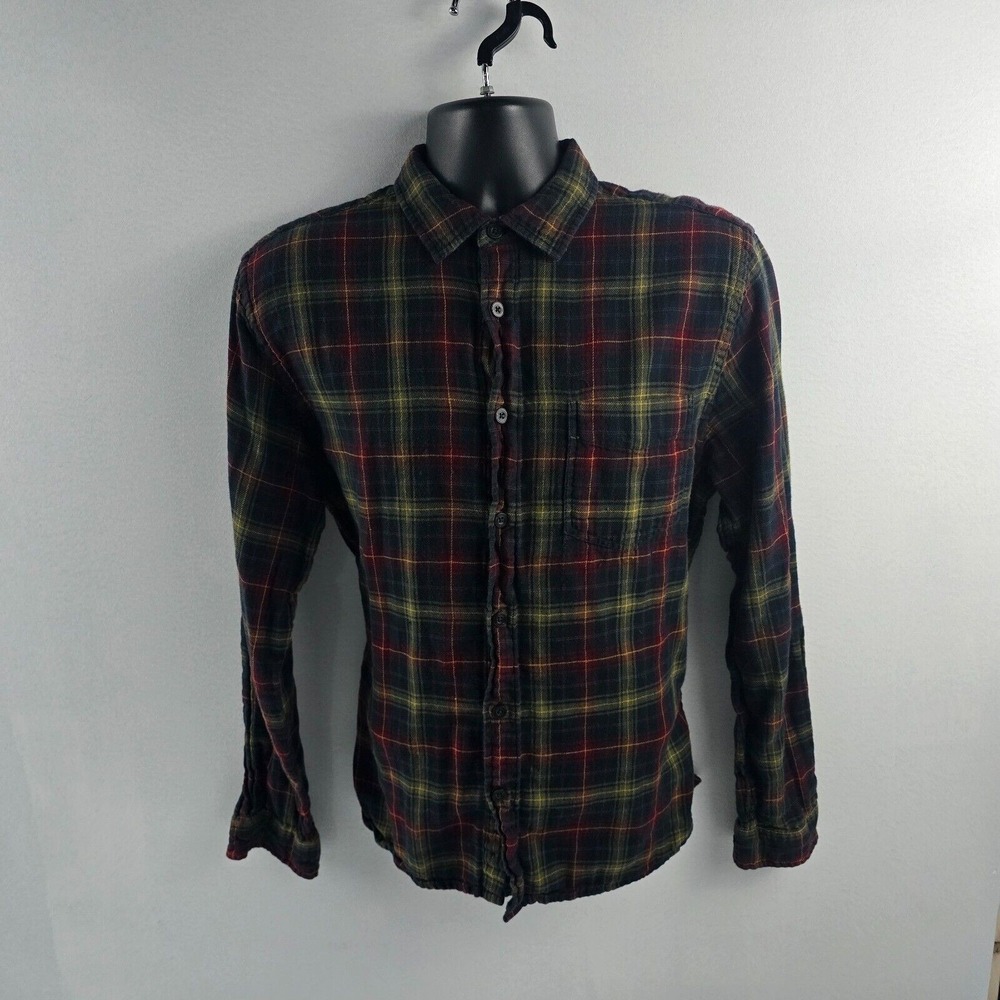Carbon2cobalt long sleeve‎ button down shirt mens M plaid green red 4249